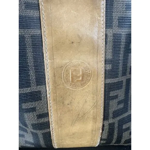 Fendi Vintage Zucca Brown Tobacco zip top Crossbody Purse Camera Bag - Picture 5 of 10